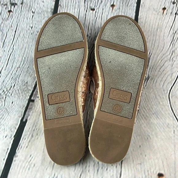 CIRCUS BY SAM EDELMAN LEANNE Rose Gold Silver Mermaid Sequin Slip On Flats - Picture 16 of 17